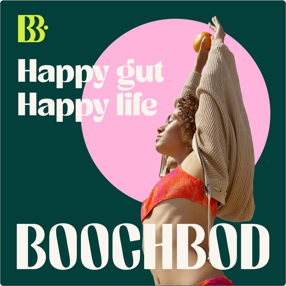 BoochBod - Probiotic Kombucha Gummy - Prebiotics, Probiotics, Postbiotics, Fiber Supplement, Slippery Elm, Dandelion Root - Maple Wellness Supplements
