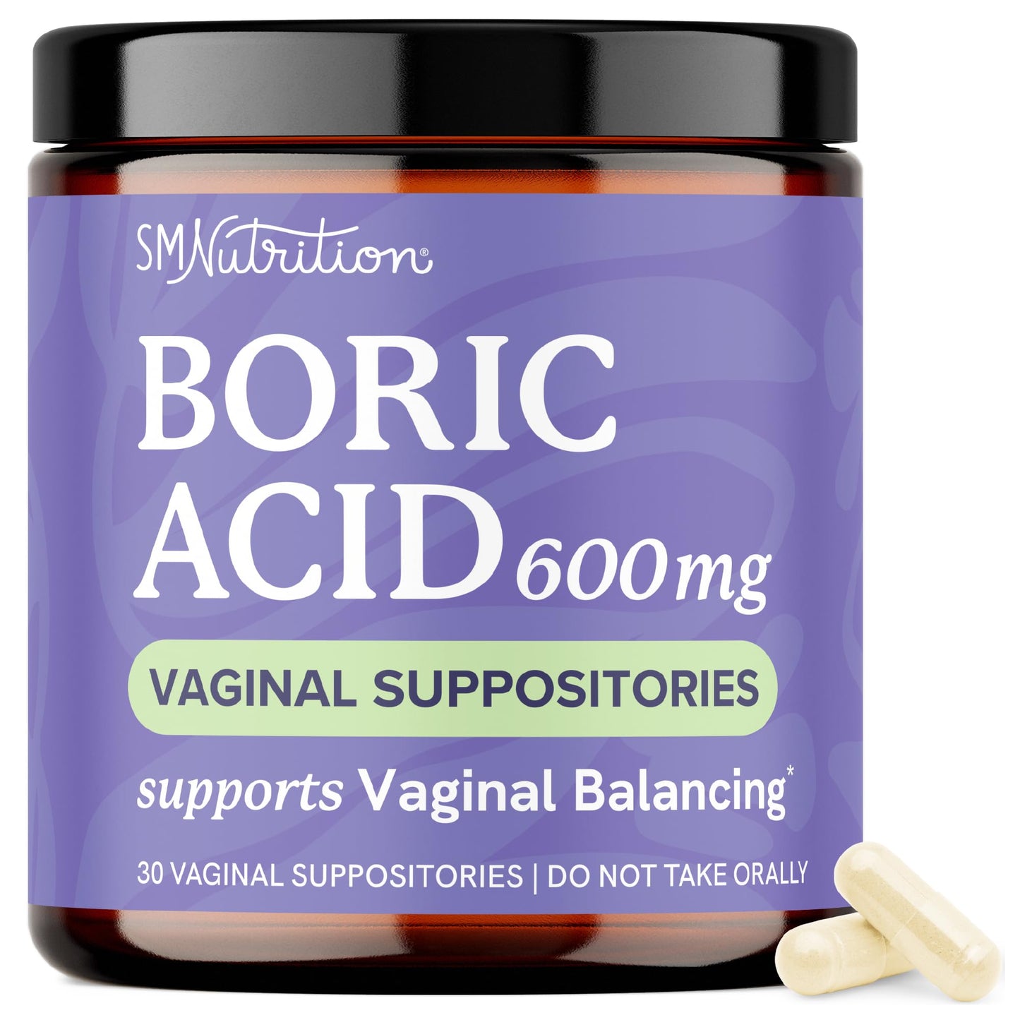 Boric Acid Suppositories for Women 600mg | pH Balance, Vaginal Odor & Itching | Feminine Hygiene & Intimate Health Support | Boric Acid for Women Vaginal Suppositories | Unscented, Vegan | 30 Ct - Maple Wellness Supplements