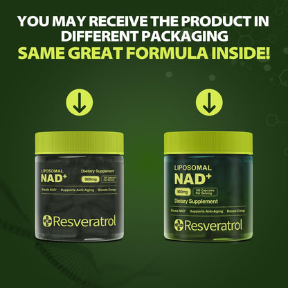 BOSNETHUINH NAD+ Supplement, NAD Nicotinamide Riboside Resveratrol, Liposomal NAD - NMNH Supplement Alternative for Anti-Aging, Mental Clarity & Cellular Energy 100 Capsules - Maple Wellness Supplements