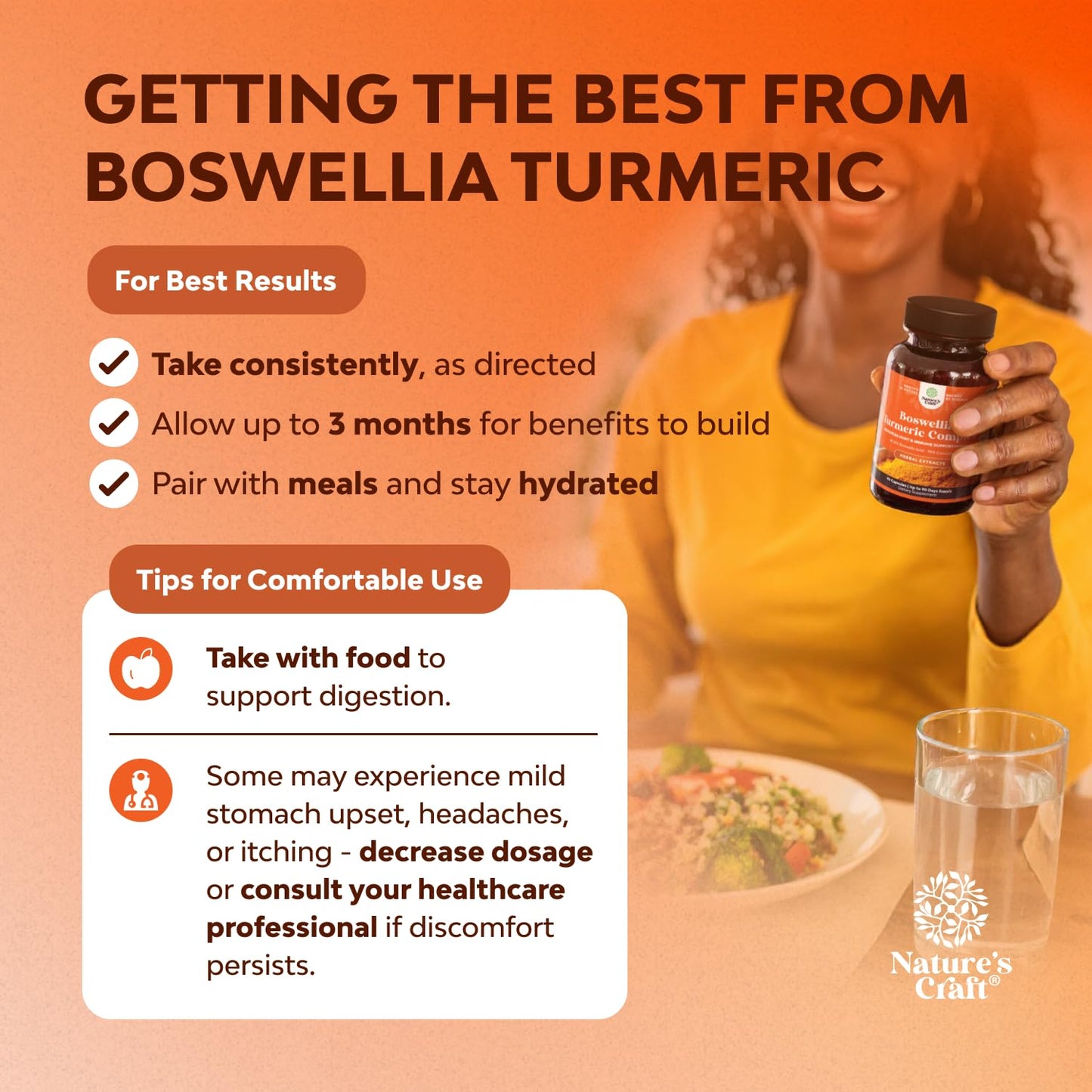 Boswellia Extract Capsules with Turmeric - Advanced Immune Health Support Supplement - Turmeric & Boswellia Serrata Capsules 500mg per Serving for Body Detox & Healthy Joints - 90 Count - Maple Wellness Supplements
