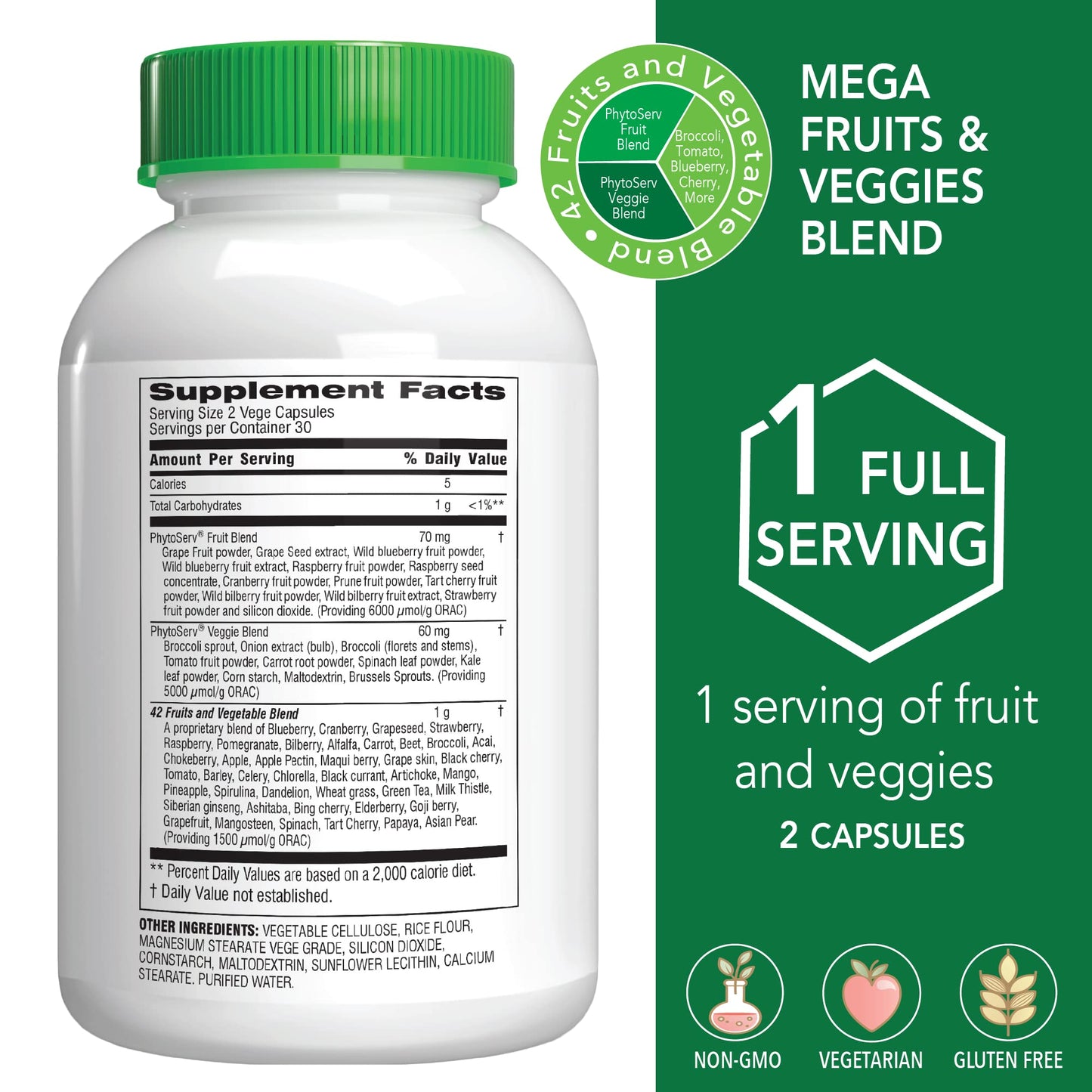 Botanic Choice Mega Fruits and Veggies Blend (60 Capsules) + Prostate 9 Complex (30 Softgels) Bundle - Energy Balance & Superfood Supplement + Urinary Flow & Cellular Health - Maple Wellness Supplements