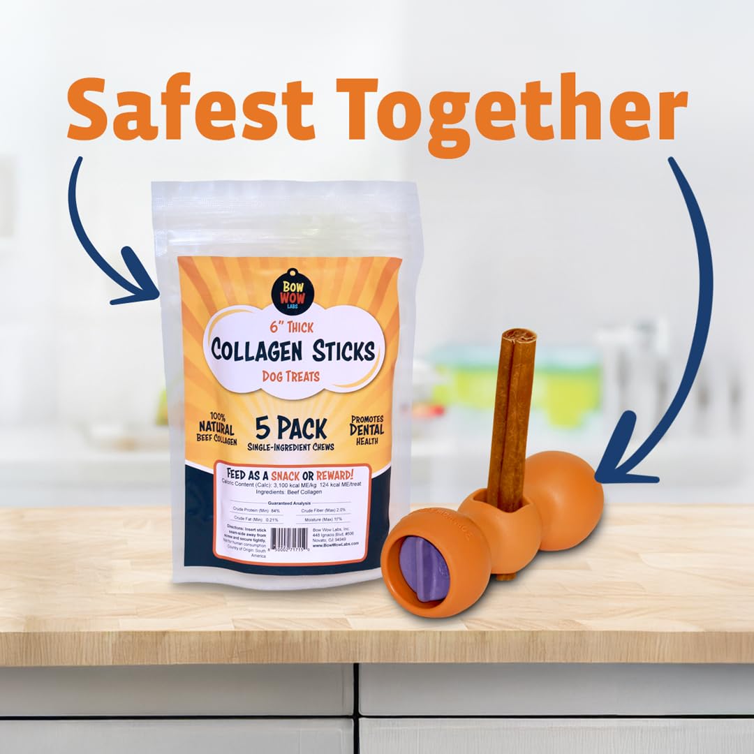 Bow Wow Labs 12" SafeFit Collagen Sticks for Dogs 5 Pack/Jumbo – All-Natural Chews for Joint, Gut, Bone & Oral Health - Maple Wellness Supplements