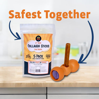 Bow Wow Labs 12" SafeFit Collagen Sticks for Dogs 5 Pack/Jumbo – All-Natural Chews for Joint, Gut, Bone & Oral Health - Maple Wellness Supplements