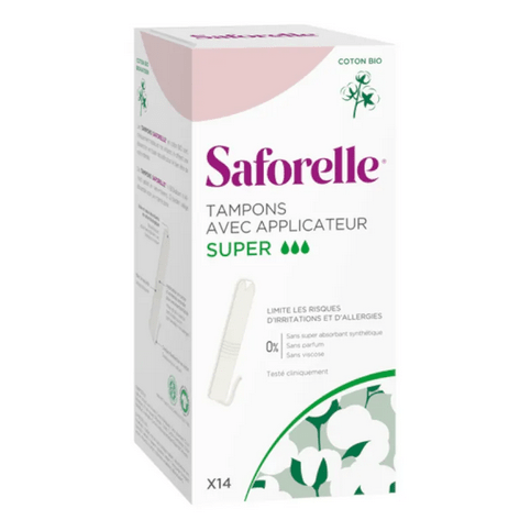 Box of 14 tampons with applicators SUPER Saforelle - Maple Wellness Supplements