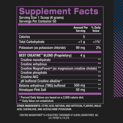 BPI Sports Best Creatine - Creatine Monohydrate Powder for Men & Women, Himalayan Salt - Strength, Pump, Endurance, Muscle Growth, Muscle Definition - No Bloat - Snow Cone - 50 servings - 10.58 Oz - Maple Wellness Supplements