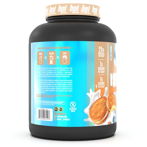 BPI Sports ISO HD Isolate Protein Vanilla Cookie, 76.8 oz - 69 Servings - Maple Wellness Supplements