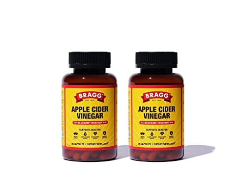 Bragg Apple Cider Vinegar Capsules - Vitamin D3 & Zinc - 750mg of Acetic Acid – Immune - Maple Wellness Supplements