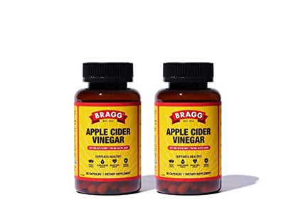 Bragg Apple Cider Vinegar Capsules - Vitamin D3 & Zinc - 750mg of Acetic Acid – Immune - Maple Wellness Supplements