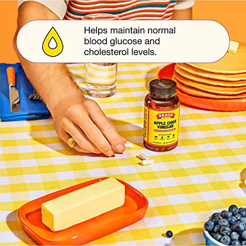 Bragg Apple Cider Vinegar Capsules - Vitamin D3 & Zinc - 750mg of Acetic Acid – Immune - Maple Wellness Supplements