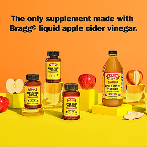 Bragg Apple Cider Vinegar Capsules - Vitamin D3 & Zinc - 750mg of Acetic Acid – Immune - Maple Wellness Supplements