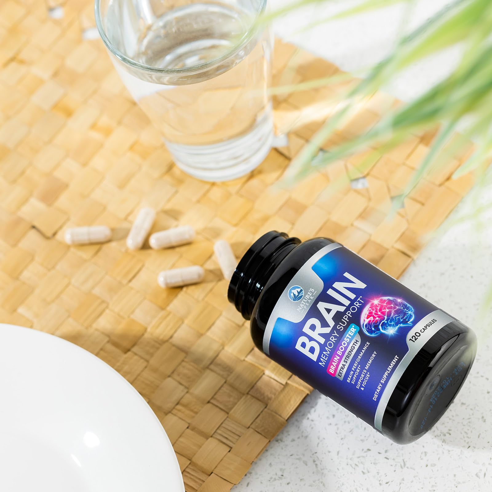 Brain Memory Supplement - 3X Strength Nootropics for Concentration, Clarity & Focus Support - Brain Health Cognitive Vitamins with Bacopa, Phosphatidylserine & DMAE, Brain Booster Pills, 120 Capsules - Maple Wellness Supplements