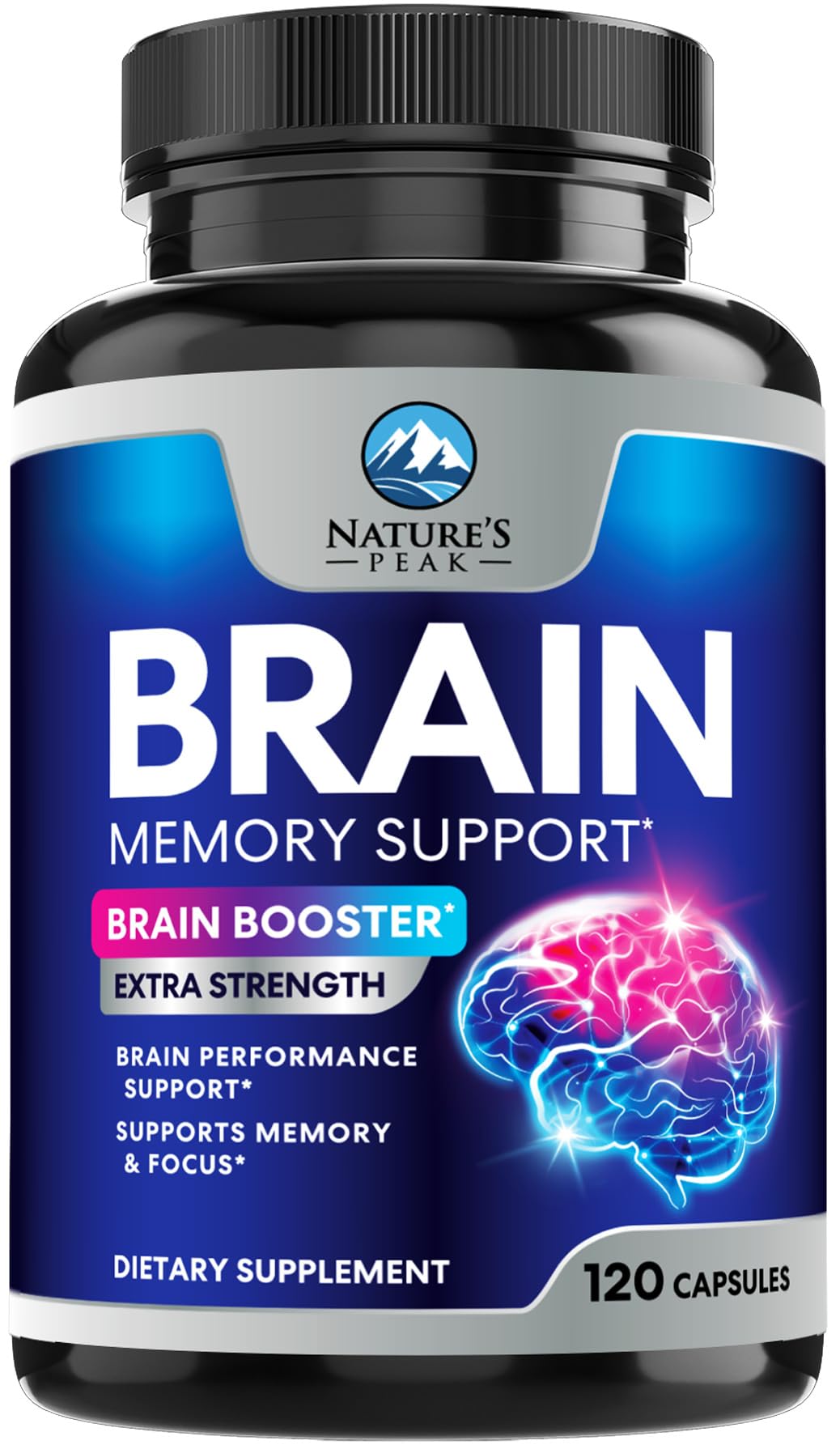 Brain Memory Supplement - 3X Strength Nootropics for Concentration, Clarity & Focus Support - Brain Health Cognitive Vitamins with Bacopa, Phosphatidylserine & DMAE, Brain Booster Pills, 120 Capsules - Maple Wellness Supplements