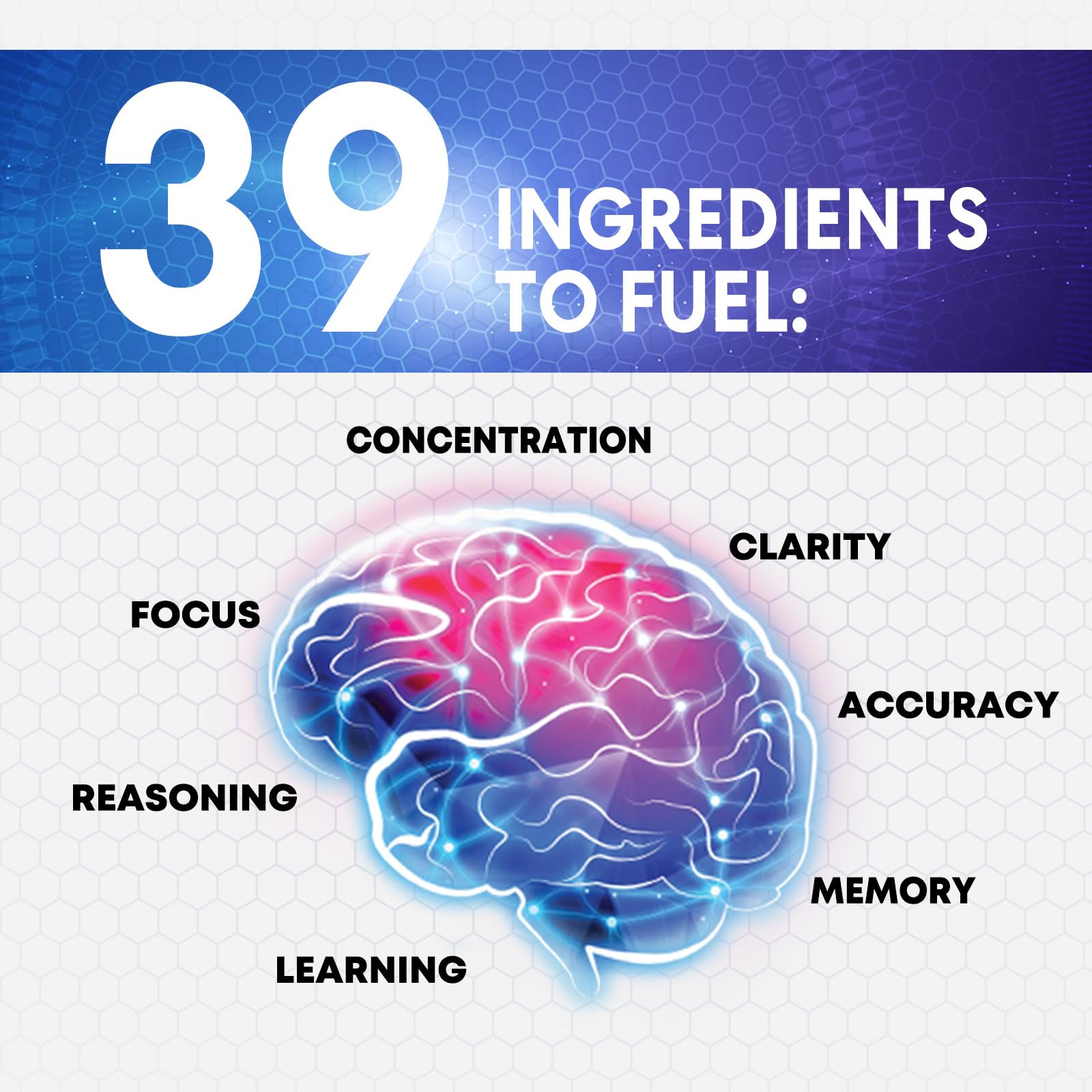 Brain Memory Supplement - 3X Strength Nootropics for Concentration, Clarity & Focus Support - Brain Health Cognitive Vitamins with Bacopa, Phosphatidylserine & DMAE, Brain Booster Pills, 120 Capsules - Maple Wellness Supplements