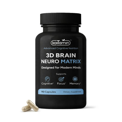 Brain Neuro Matrix – Memory & Focus Nootropic with Ginkgo Biloba & Huperzine A – Caffeine-Free Vegan Brain Supplement for Clarity, Focus & Mood – 90 Capsules (3-Month Supply) - Maple Wellness Supplements