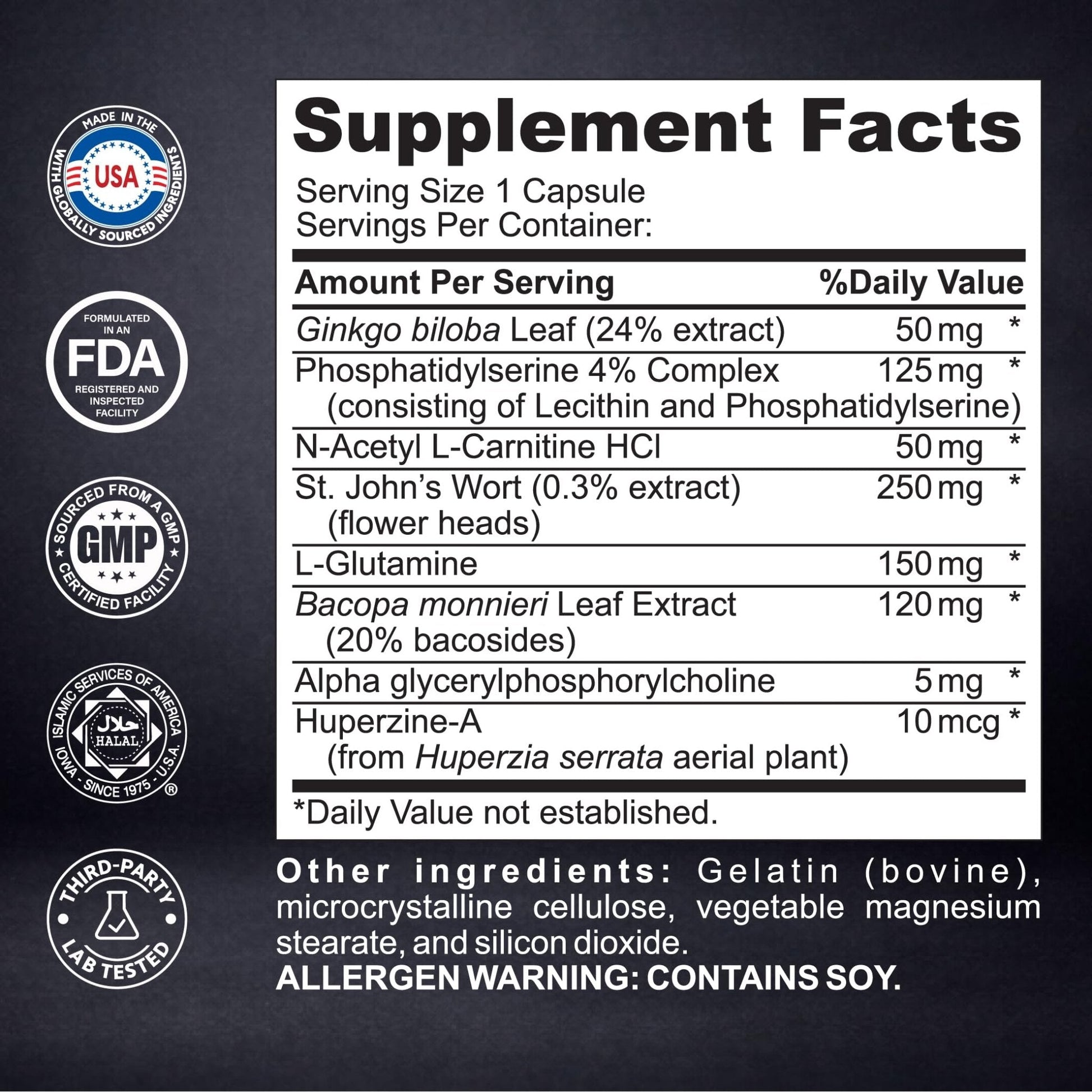 Brain Neuro Matrix – Memory & Focus Nootropic with Ginkgo Biloba & Huperzine A – Caffeine-Free Vegan Brain Supplement for Clarity, Focus & Mood – 90 Capsules (3-Month Supply) - Maple Wellness Supplements