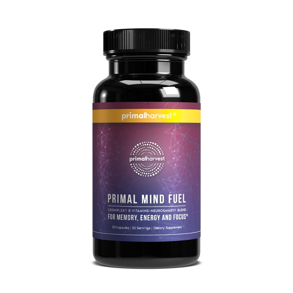 Brain Supplement by Primal Harvest, Primal Mind Fuel Brain Booster for Focus, Energy, Clarity, and Brain Health 30 Capsules Nootropics Brain Support Supplement for Men and Women - Maple Wellness Supplements