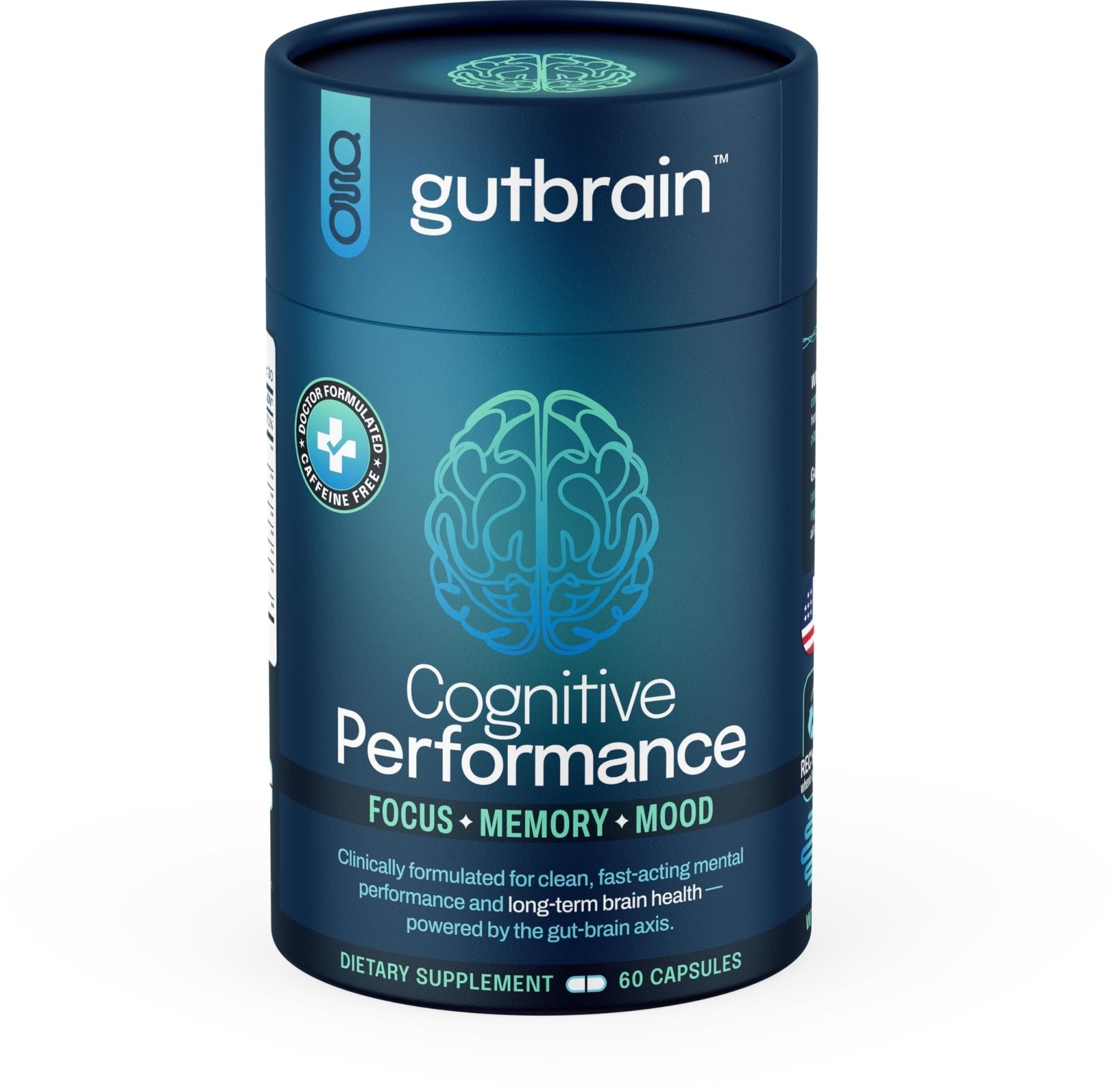 Brain Supplement for Memory and Focus with Probiotics, Advanced 2 in 1 Nootropic Brain Support for Mental Clarity, Caffeine Free Doctor Formulated Supplement, 60 Capsules - Maple Wellness Supplements