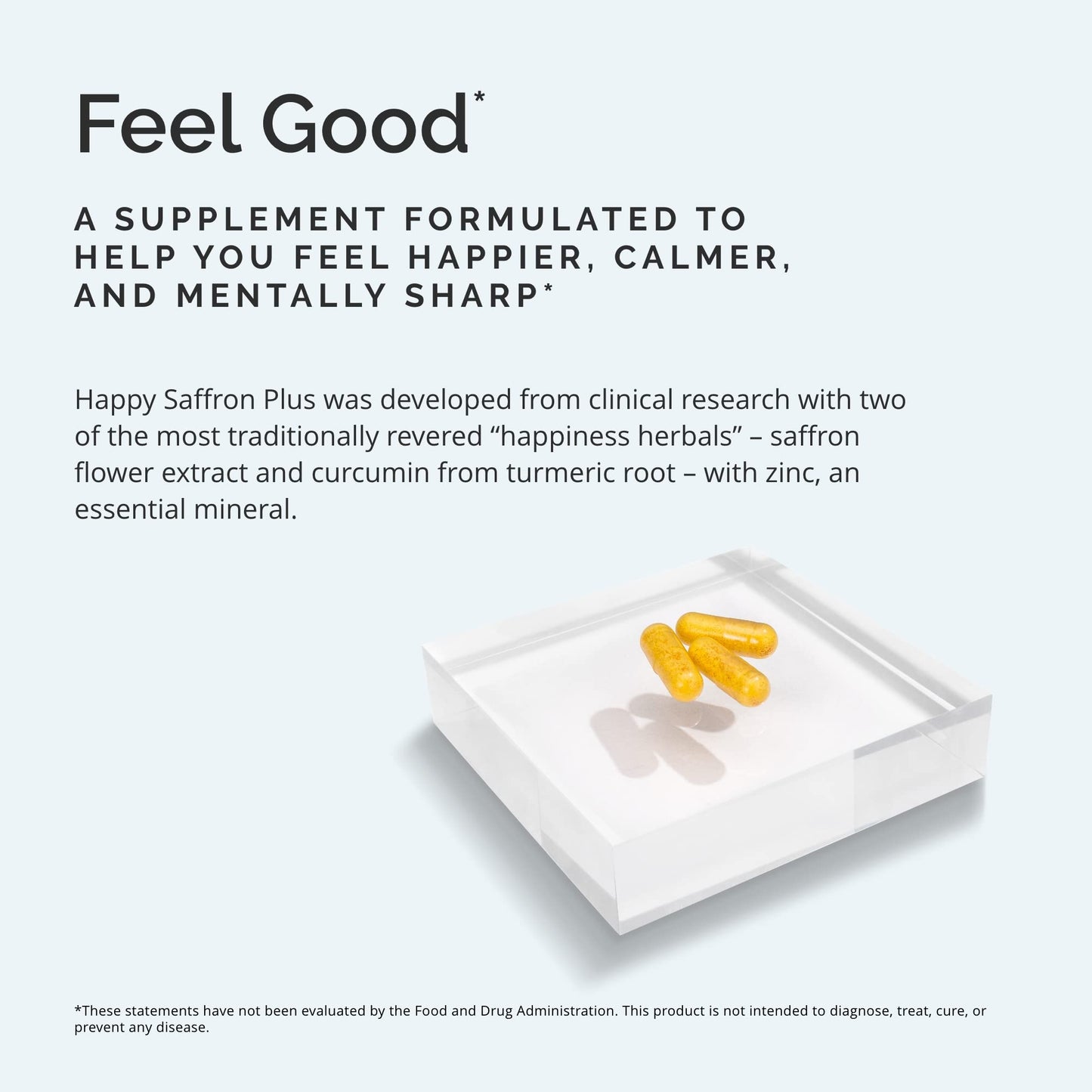BRAINMD Dr Amen Happy Saffron Plus - 90 Capsules - with Saffron Flower Extract, Curcumin & Zinc - Vegan - Maple Wellness Supplements