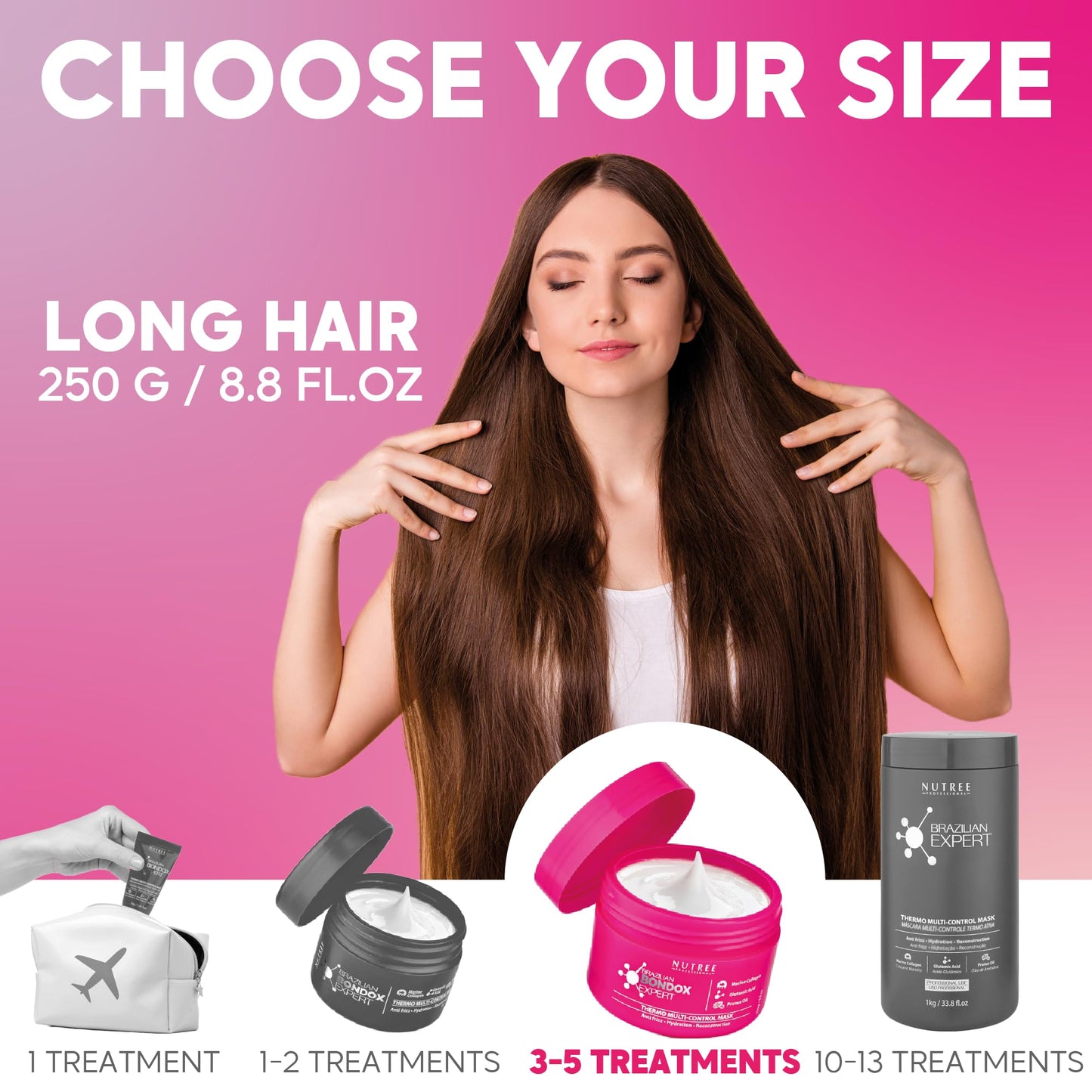 Brazilian Hair Bottox Expert Thermal Mask 8.8 oz - Contains Marine Collagen and Almond Oil - Formaldehyde-Free - Repairs the Hair Elasticity and Flexibility, Softens, Moisturizers, Adds Shine - Maple Wellness Supplements