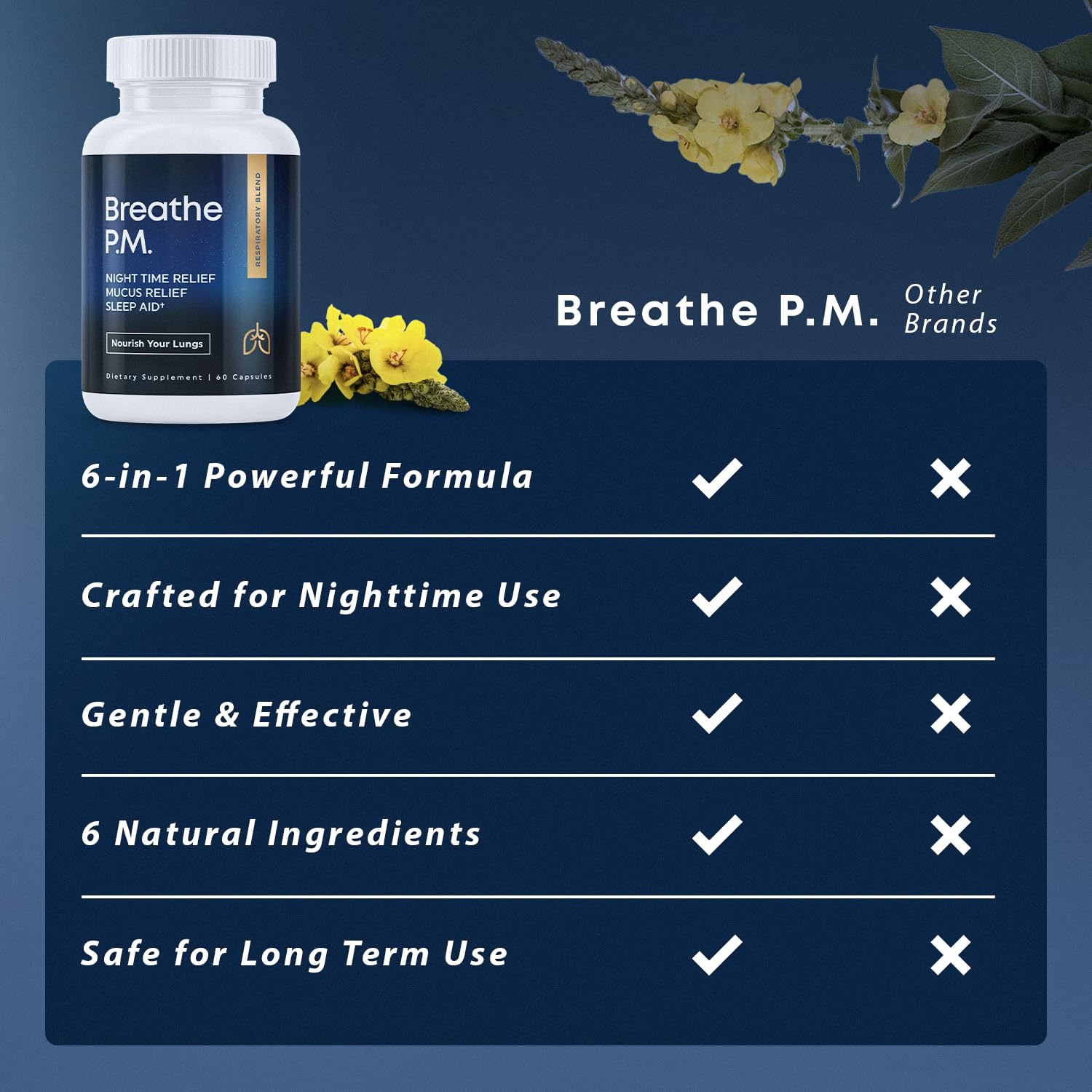 BREATHE & BREATHE PM Bundle - 60 Caps & 1 fl.oz. Mullein Drops for Lungs & Airways: Peppermint, Thyme, & Mullein Leaf Extract for Lungs Detox for Smokers - Clear Mucus & Breathe - GMO-Free & USA-Made - Maple Wellness Supplements