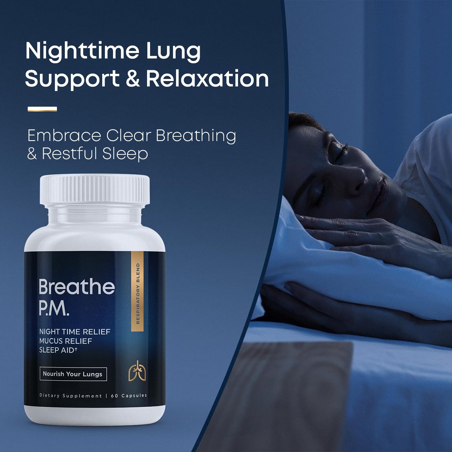 BREATHE & BREATHE PM Bundle - 60 Caps & 1 fl.oz. Mullein Drops for Lungs & Airways: Peppermint, Thyme, & Mullein Leaf Extract for Lungs Detox for Smokers - Clear Mucus & Breathe - GMO-Free & USA-Made - Maple Wellness Supplements