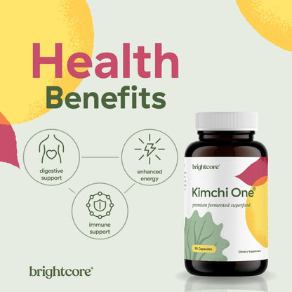 Brightcore Nutrition - Kimchi One, Kimchi Powder Capsules, Probiotics, Enzymes, & Antioxidant Supplement, Premium Gut Health Superfood - Maple Wellness Supplements
