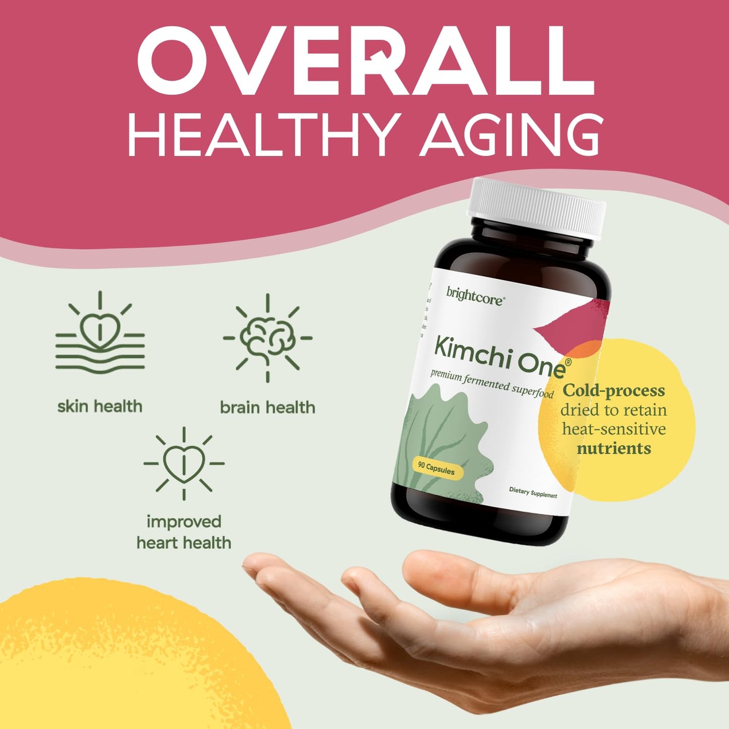Brightcore Nutrition - Kimchi One, Kimchi Powder Capsules, Probiotics, Enzymes, & Antioxidant Supplement, Premium Gut Health Superfood - Maple Wellness Supplements