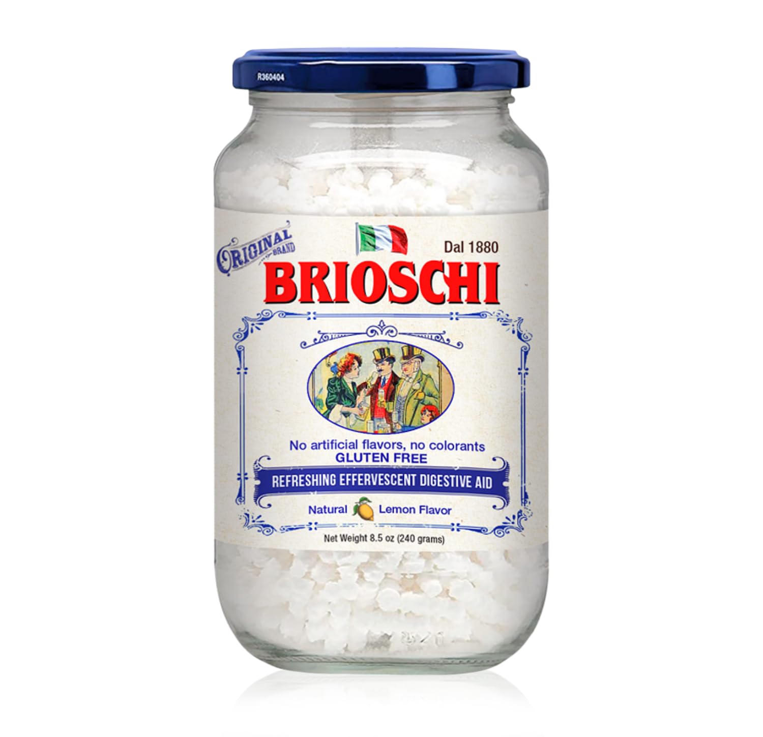 Brioschi Italian Lemon Flavored Refreshing Effervescent | Digestive Aid, Heartburn, Upset Stomach, Acid Indigestion | Gluten Free, No Colorants, No Artifictial Flavors | 48 Servings | 8.5 oz Glass - Maple Wellness Supplements