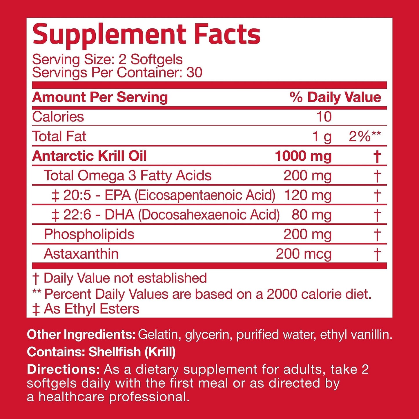 Bronson Antarctic Krill Oil 1000 mg with Omega-3s EPA, DHA, Astaxanthin - Maple Wellness Supplements