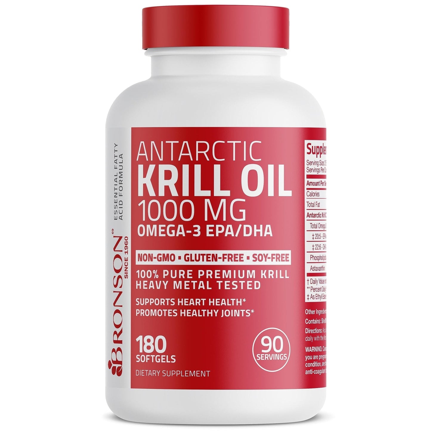 Bronson Antarctic Krill Oil 1000 mg with Omega-3s EPA, DHA, Astaxanthin and Phospholipid - Maple Wellness Supplements