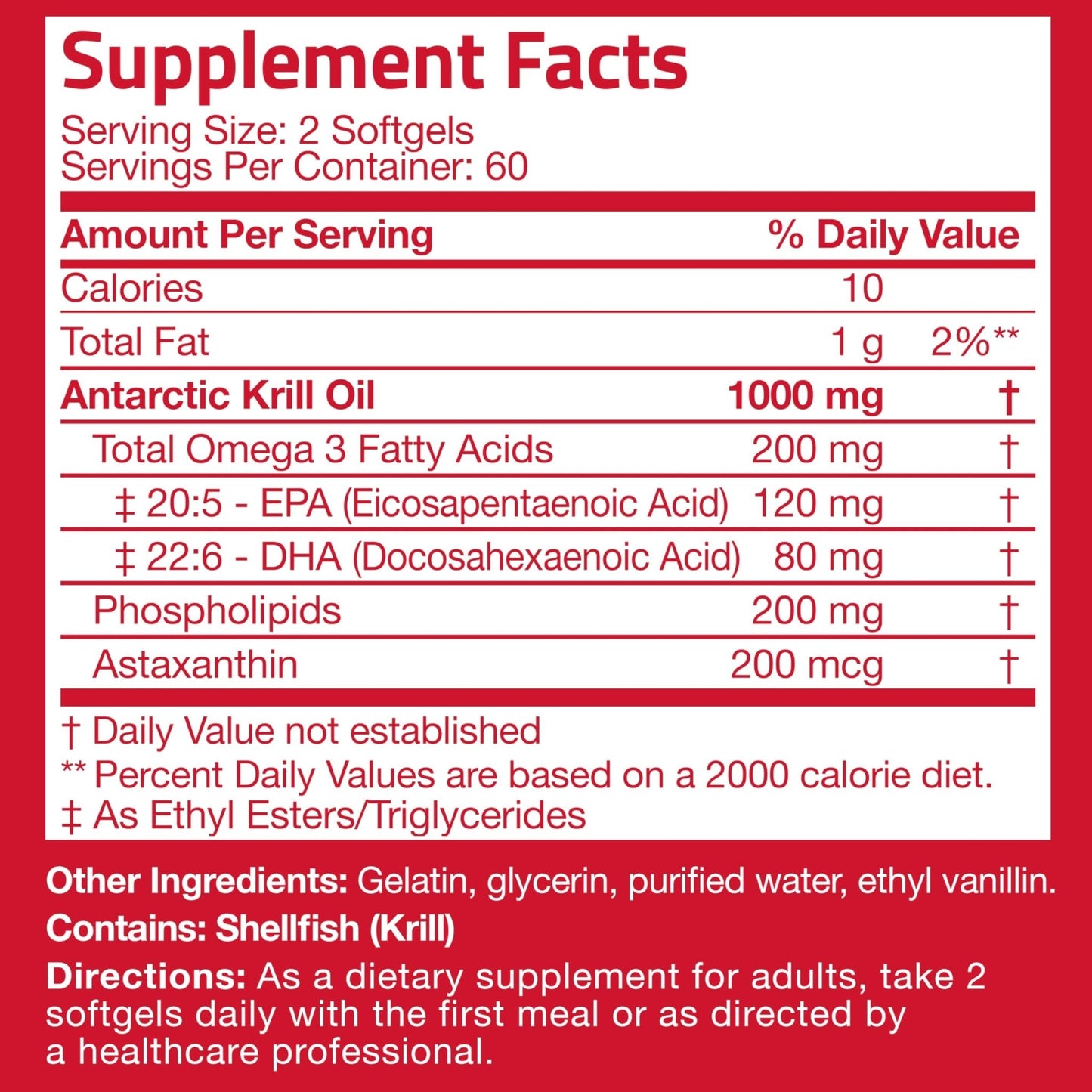 Bronson Antarctic Krill Oil 1000 mg with Omega-3s EPA, DHA, Astaxanthin and Phospholipids 120 Softgels - Maple Wellness Supplements