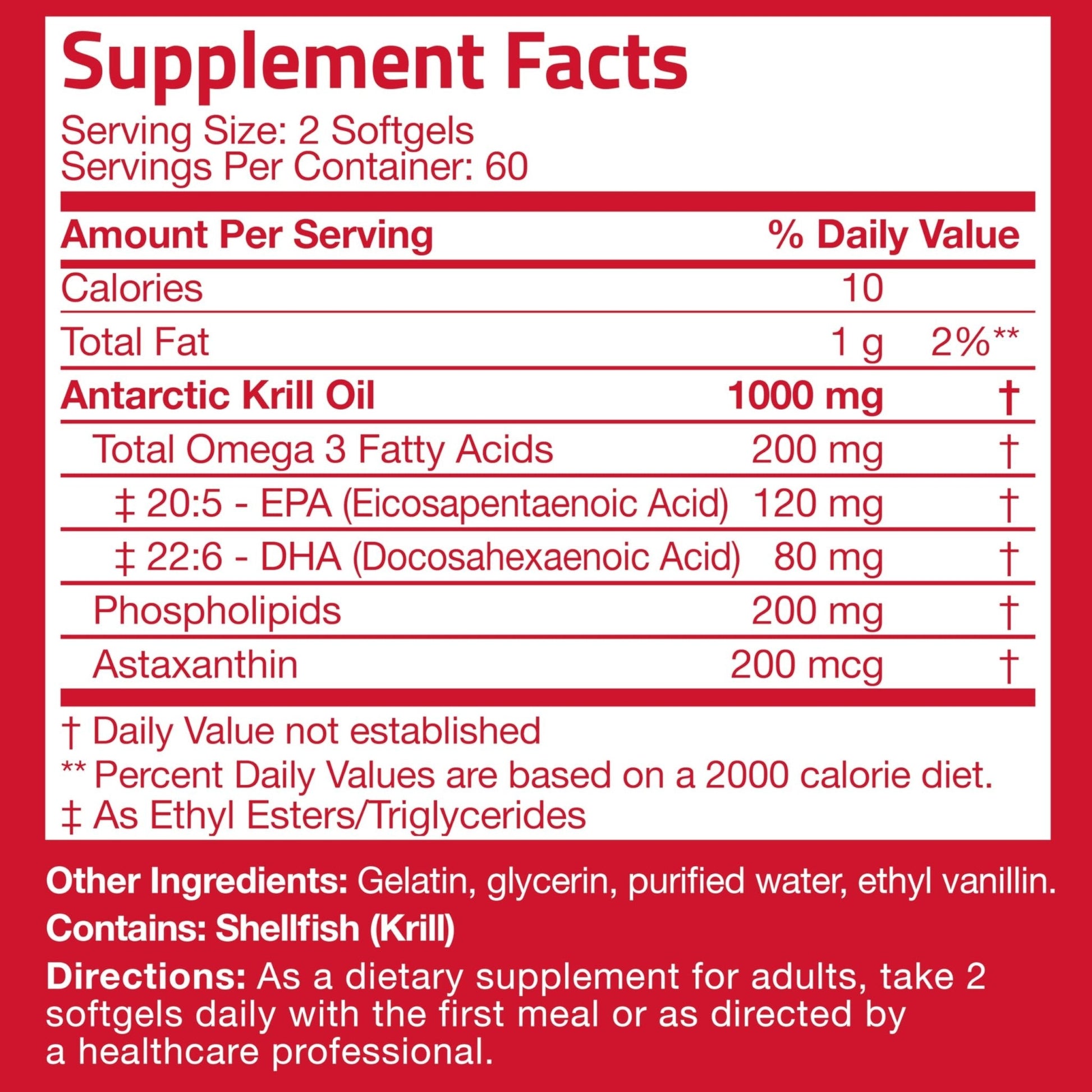 Bronson Antarctic Krill Oil 1000 mg with Omega-3s EPA, DHA, Astaxanthin and Phospholipids 120 Softgels - Maple Wellness Supplements