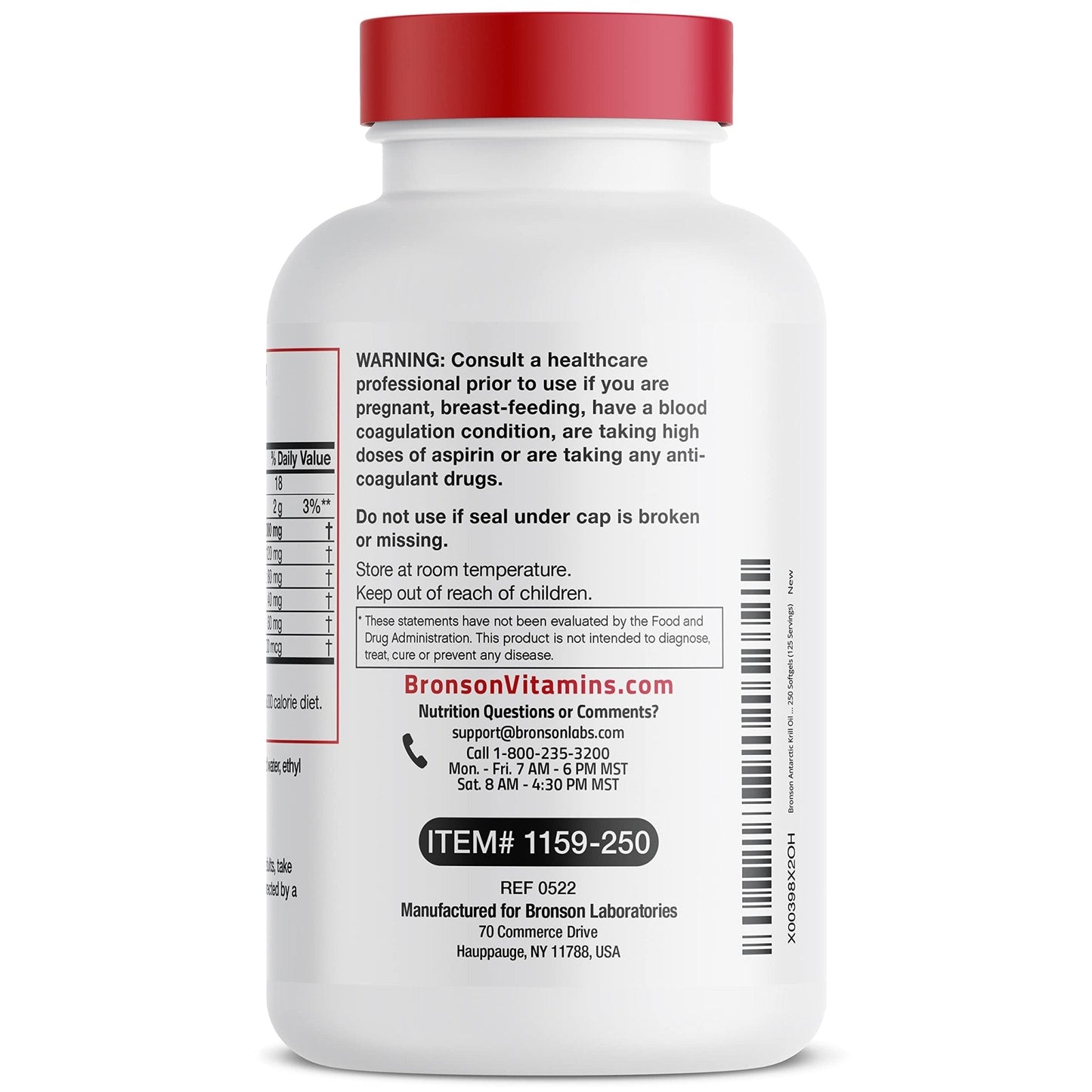 Bronson Antarctic Krill Oil 2000 mg with Omega-3s EPA, DHA, Astaxanthin and Phospholipi - Maple Wellness Supplements