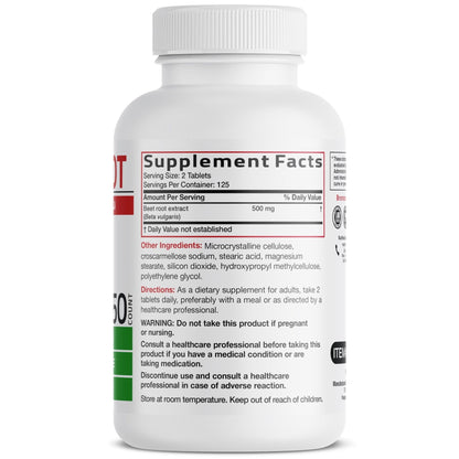 Bronson Beet Root Extra Strength, Non-GMO, 250 Vegetarian Tablets - Maple Wellness Supplements