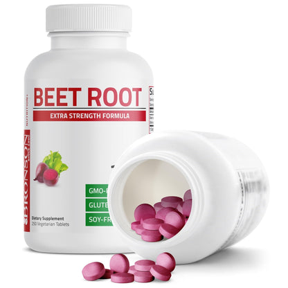 Bronson Beet Root Extra Strength, Non-GMO, 250 Vegetarian Tablets - Maple Wellness Supplements
