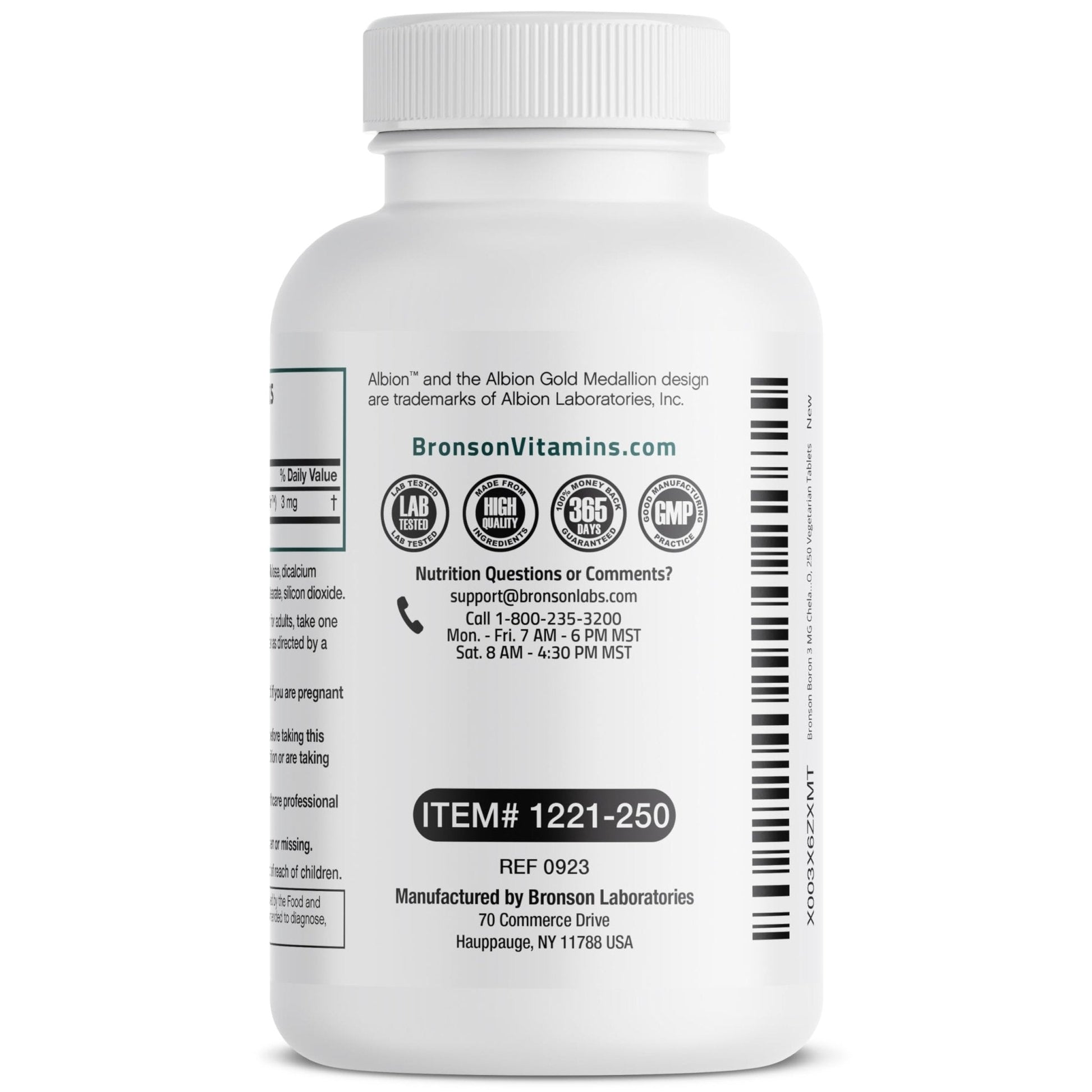 Bronson Boron 3 MG Chelated Superior Absorption Supports Bone Health Trace Mineral, Non-GMO, 250 Vegetarian Tablets - Maple Wellness Supplements