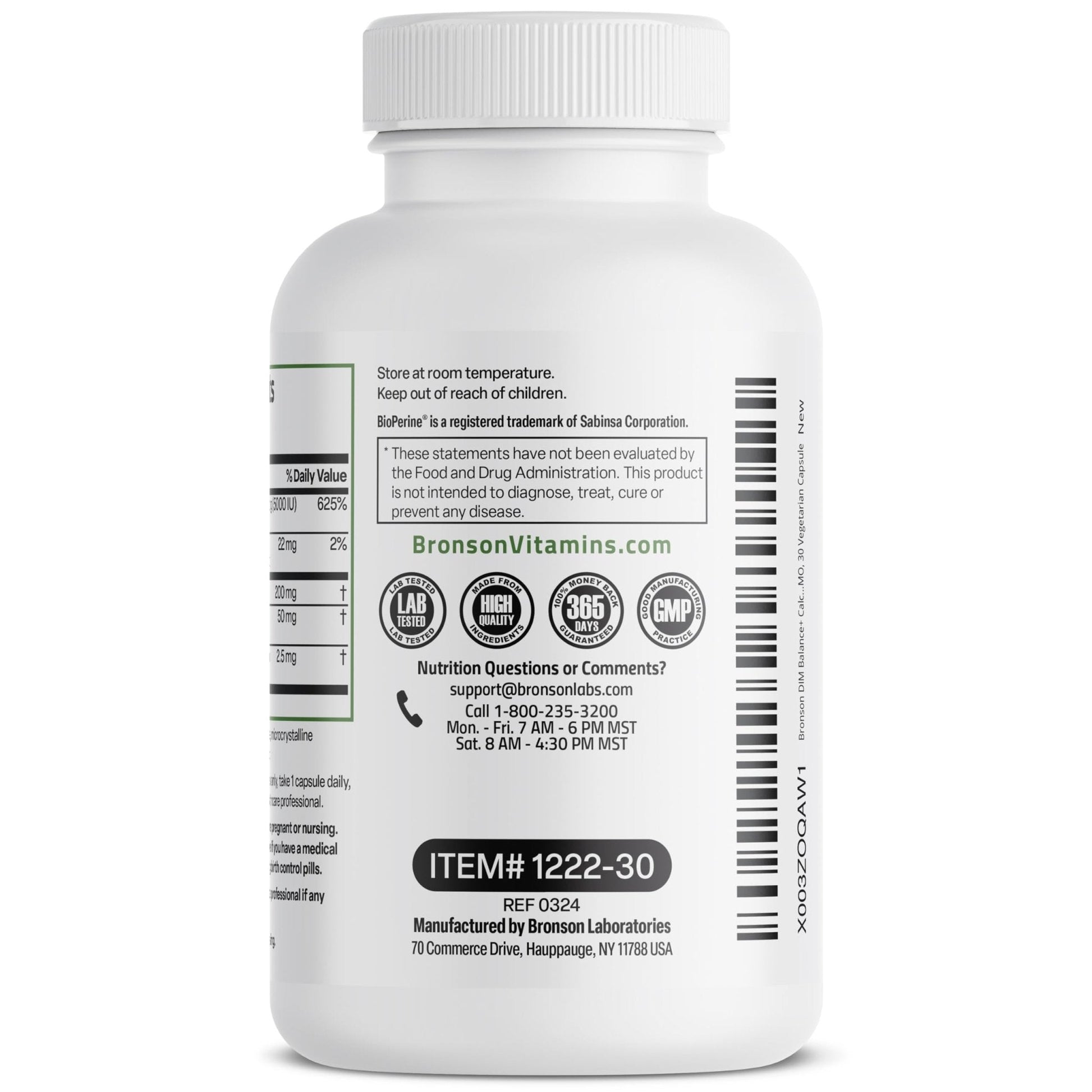 Bronson DIM Balance+ Calcium D-Glucarate, Broccoli Sprouts and Vitamin D3 200 MG of DIM per Capsule Supports Estrogen Metabolism and Balanced Hormone Levels Non-GMO, 30 Vegetarian Capsules - Maple Wellness Supplements