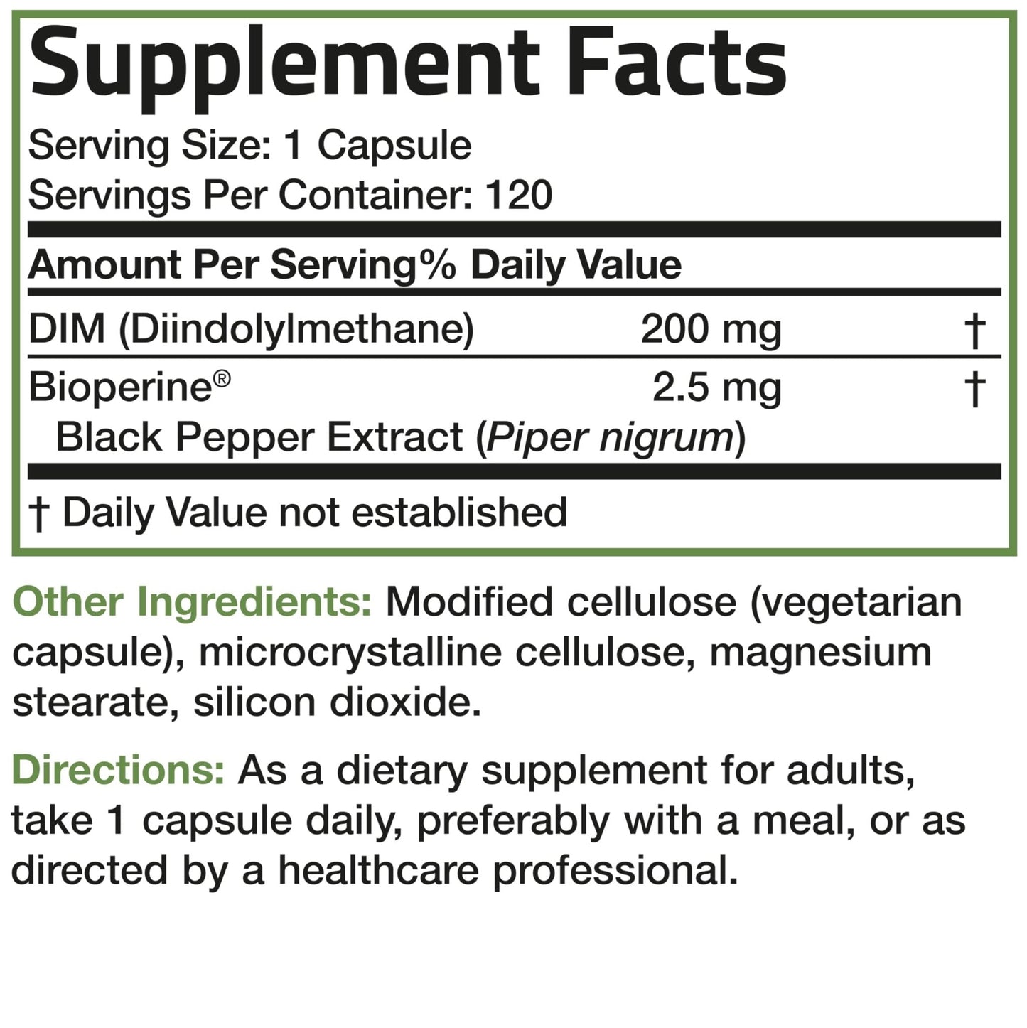 Bronson DIM Supplement 200 MG Diindolymethane with BioPerine for Enhanced Absorption, Estrogen Metabolism & Maintains Balanced Hormone Levels, 120 Vegetarian Capsules - Maple Wellness Supplements