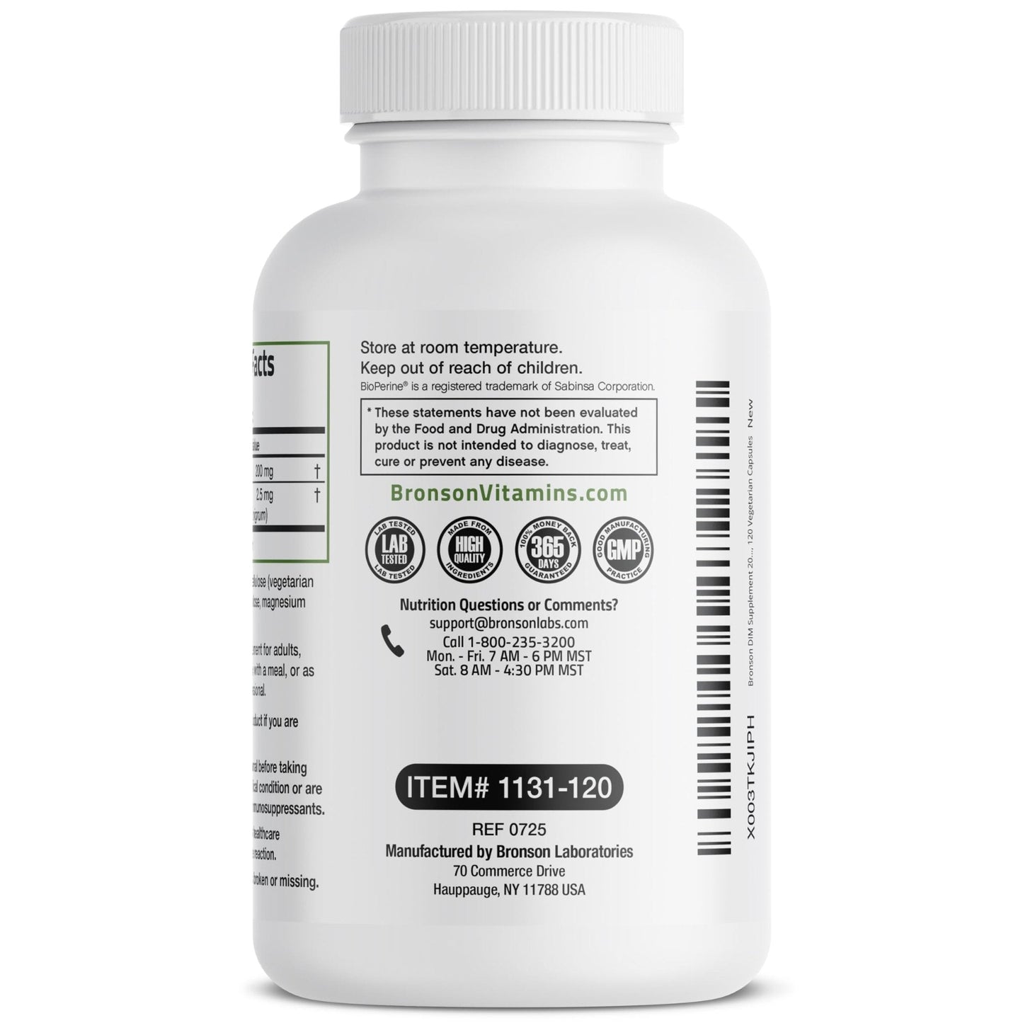 Bronson DIM Supplement 200 MG Diindolymethane with BioPerine for Enhanced Absorption, Estrogen Metabolism & Maintains Balanced Hormone Levels, 120 Vegetarian Capsules - Maple Wellness Supplements