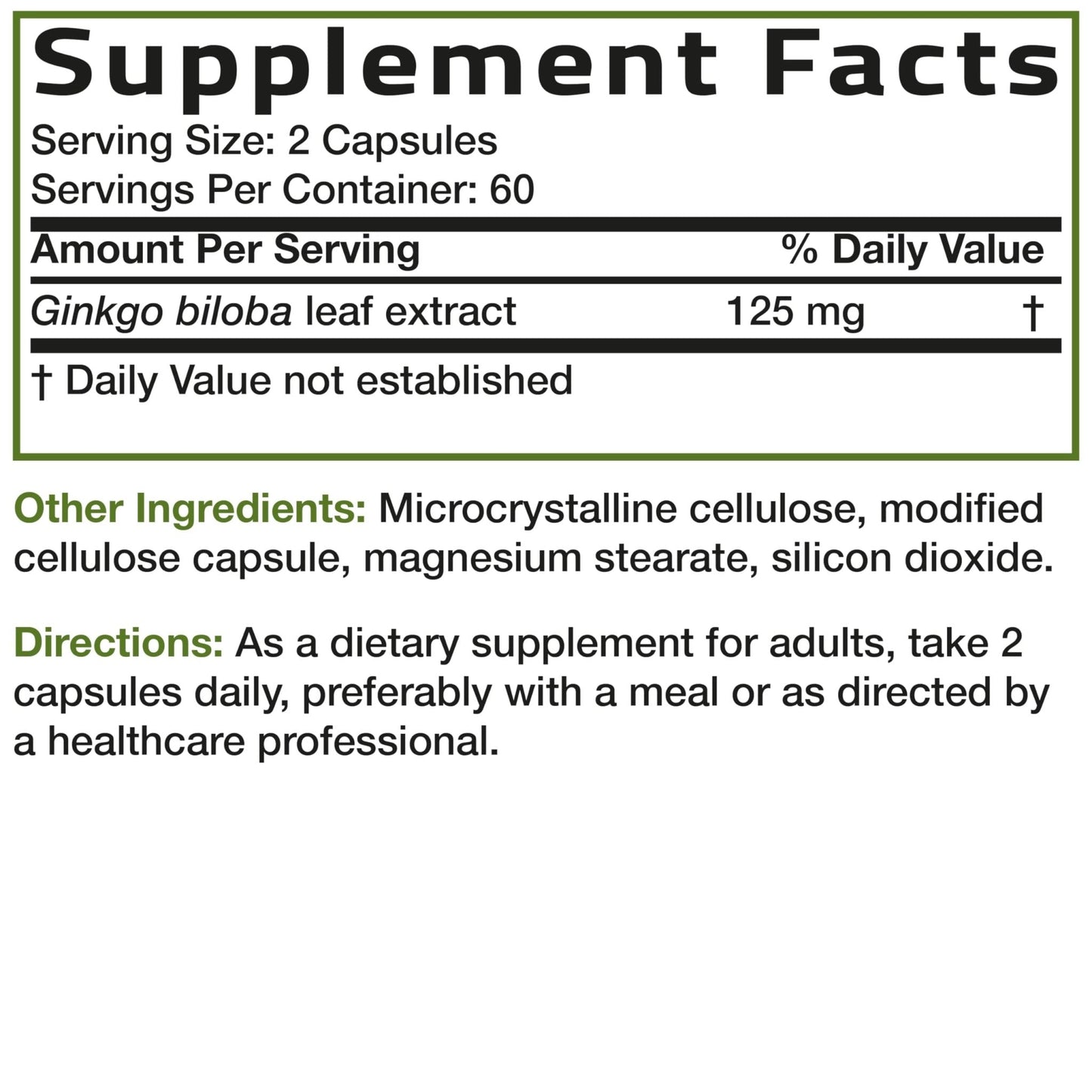 Bronson Ginkgo Biloba Extra Strength Supports Brain Function & Memory Support, 120 Vegetarian Capsules - Maple Wellness Supplements