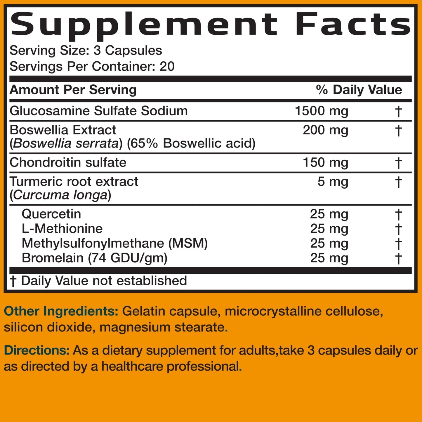 Bronson Glucosamine Chondroitin Turmeric & MSM Advanced Joint & Cartilage Formula, Supports Healthy Joints - Maple Wellness Supplements