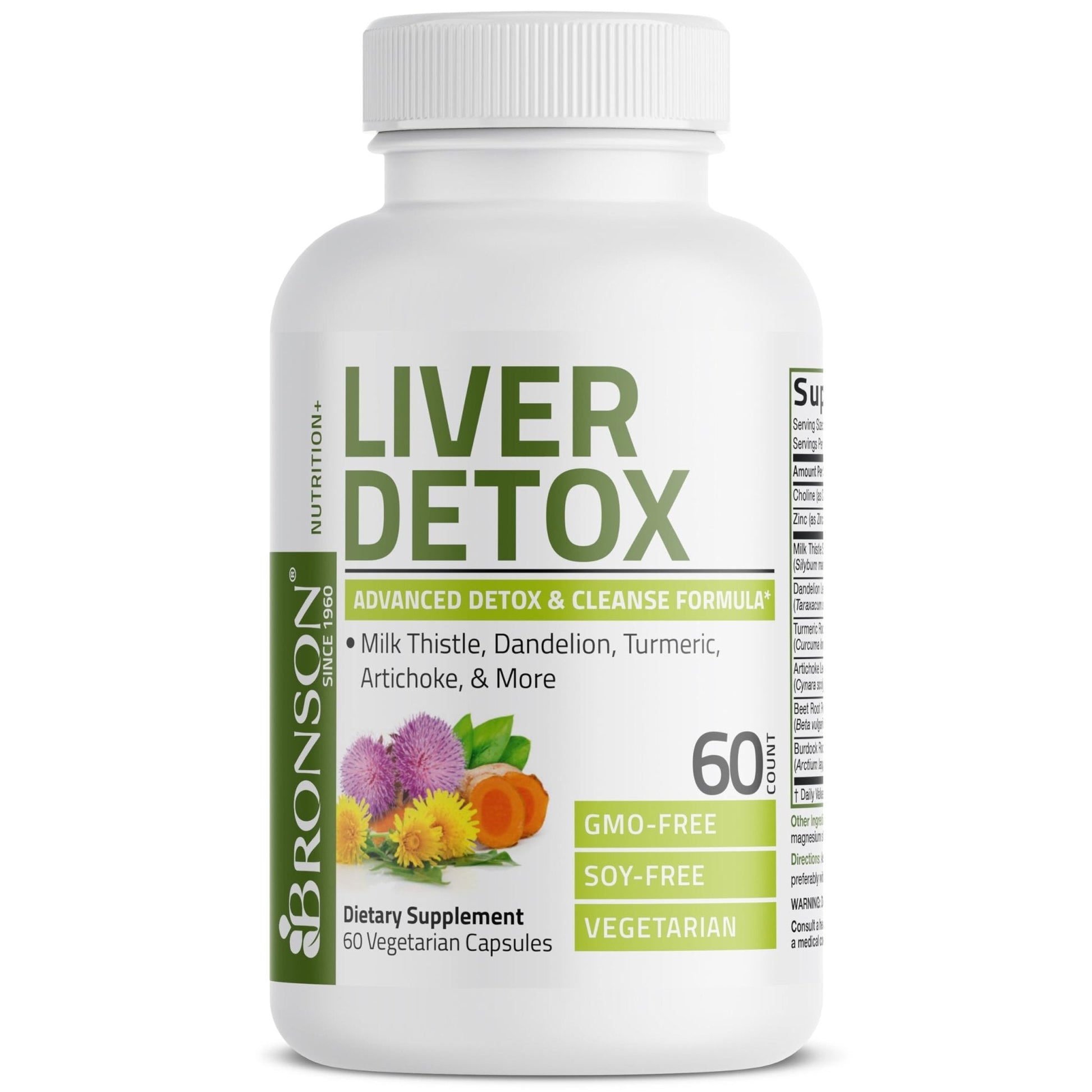 Bronson Liver Detox Advanced Detox & Cleansing Formula Supports Health Liver Function with Milk Thistle, Dandelion Extract, Turmeric, Artichoke Leaf & More - Maple Wellness Supplements