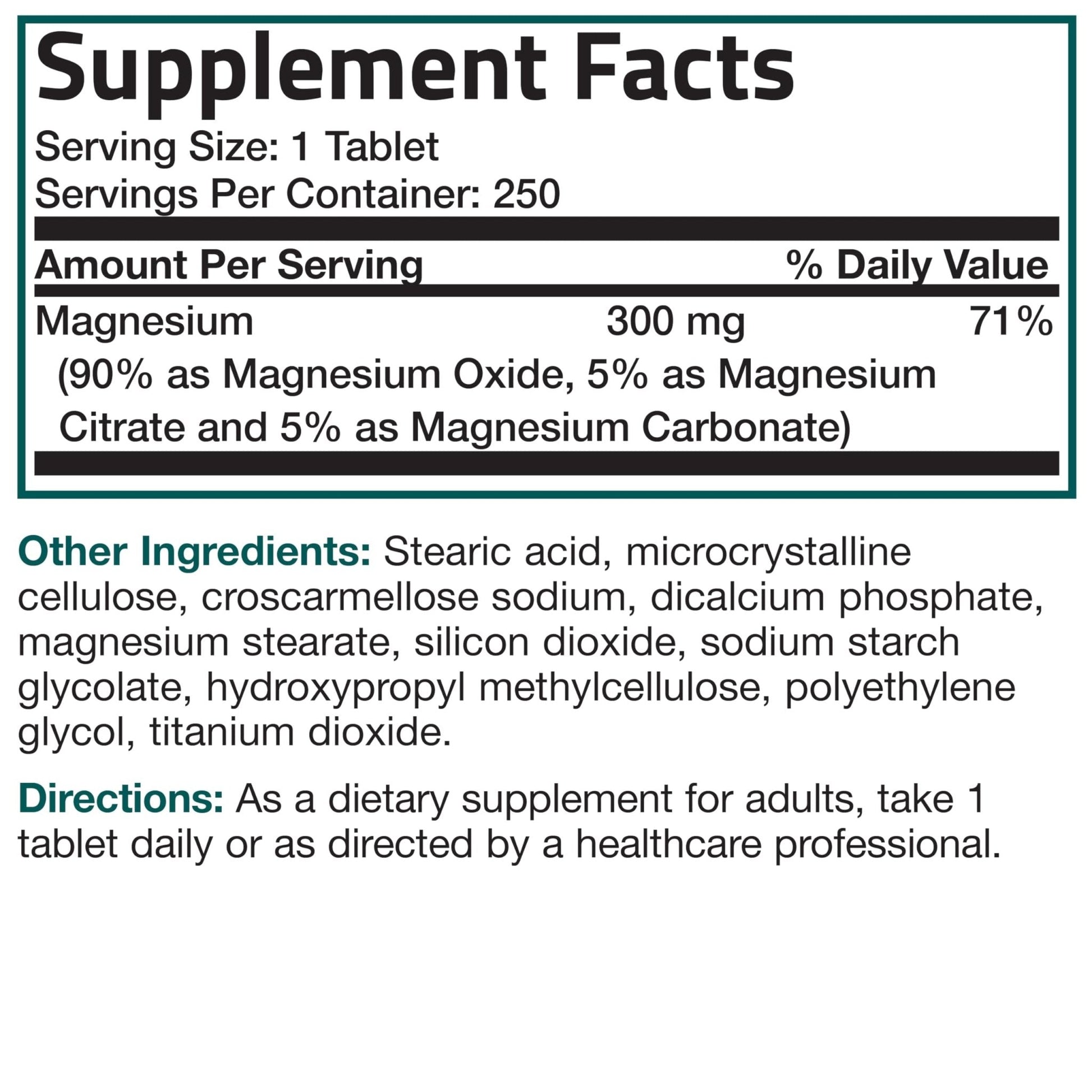 Bronson Triple Magnesium Complex Maximum Coverage 300mg - Non-GMO Formula, 250 Tablets - Maple Wellness Supplements