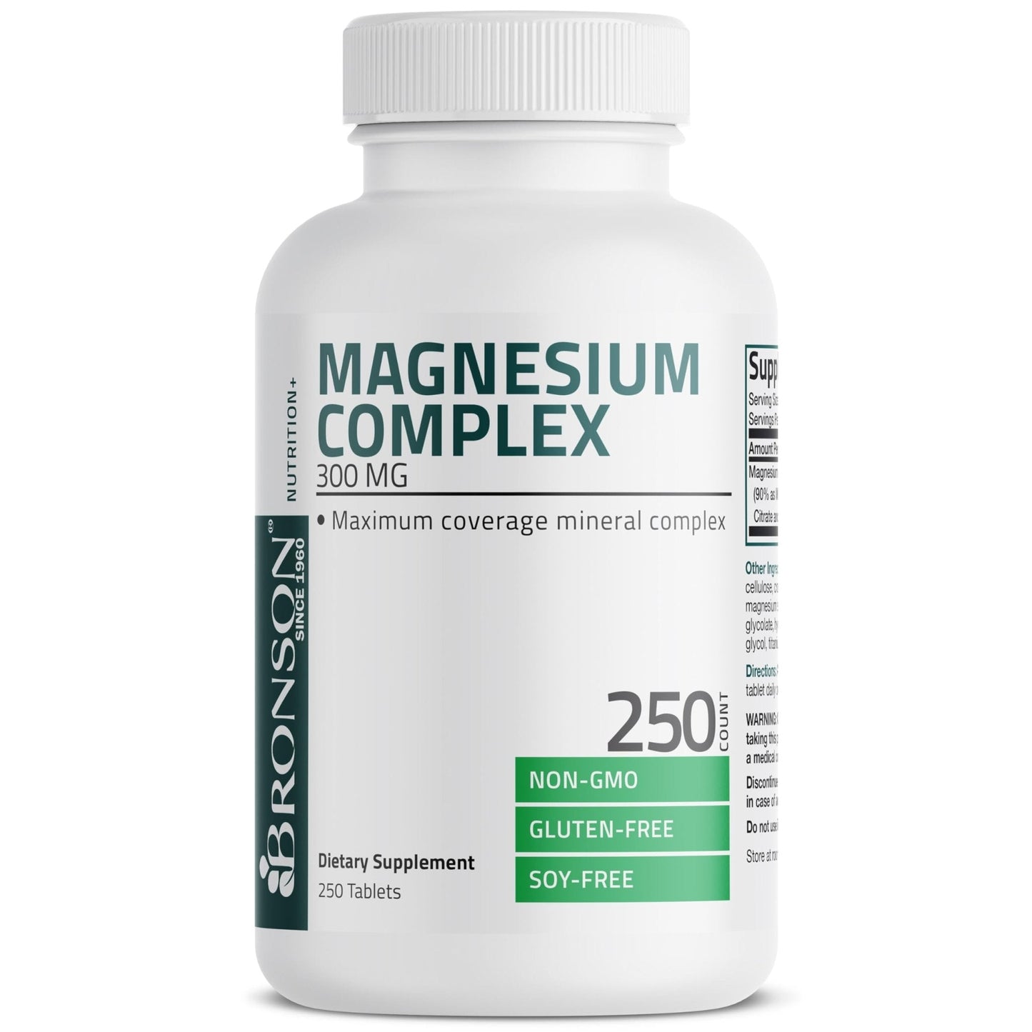 Bronson Triple Magnesium Complex Maximum Coverage 300mg - Non-GMO Formula, 250 Tablets - Maple Wellness Supplements