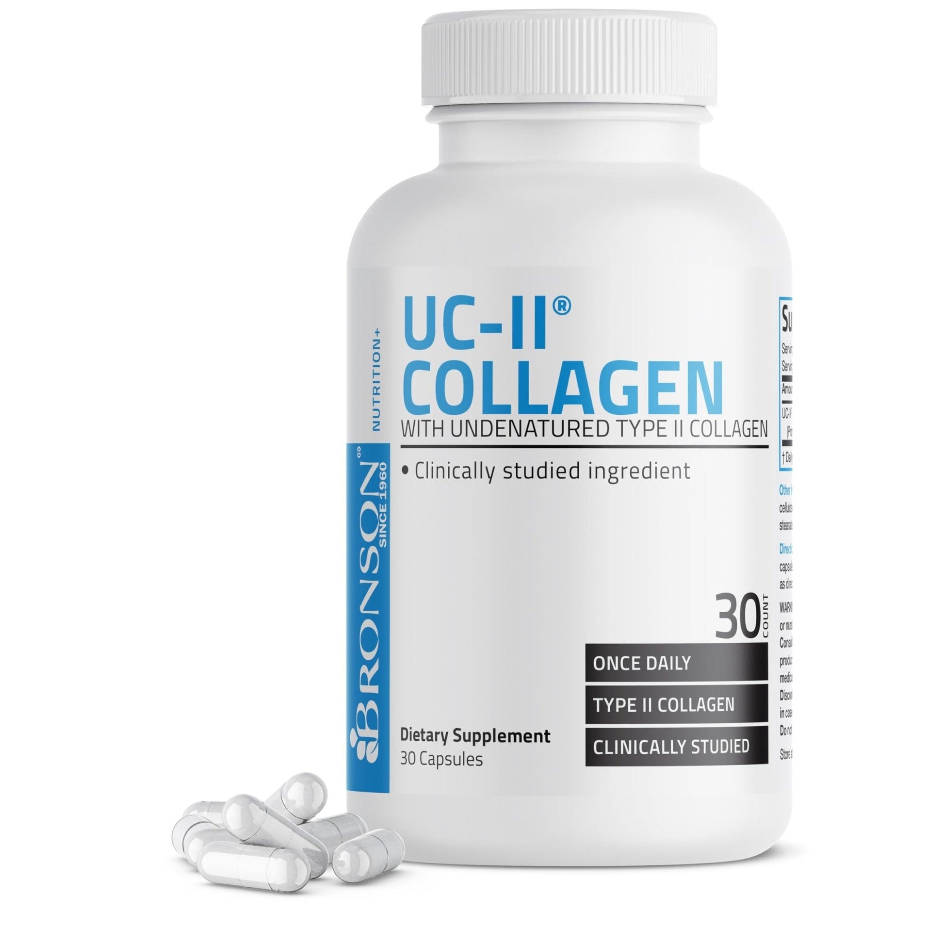 Bronson UC-II Type II Collagen with Undenatured Type II Collagen, 30 Capsules - Maple Wellness Supplements
