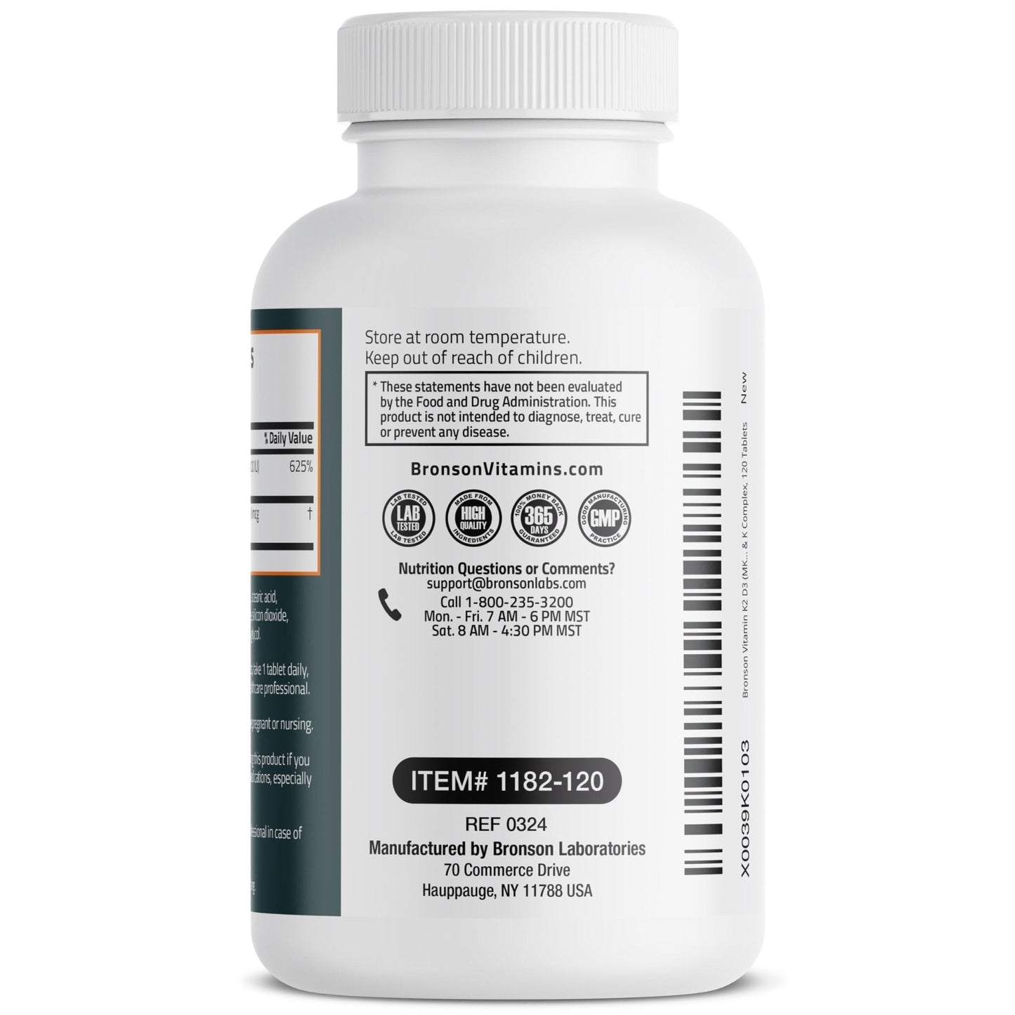 Bronson Vitamin K2 D3 (MK7) Supplement Non-GMO Formula Vitamin D3 5000IU (125 mcg) & 90 mcg K2 MK-7, Easy to Swallow D - Maple Wellness Supplements