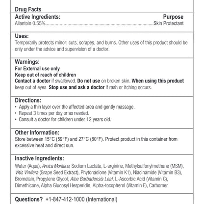 BruiseMD Topical Gel for Bruising and Swelling, 20% Arnica, Bromelain, 2% Vitamin K, 20g (0.7 fl oz) – Advanced Concentrated Bruise Treatment Formula - Maple Wellness Supplements