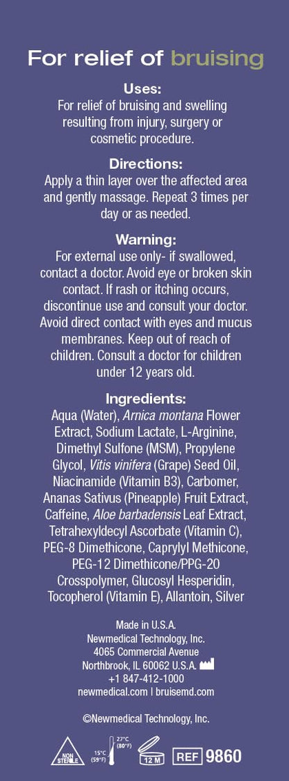 BruiseMD Topical Gel for Bruising and Swelling, 20% Arnica, Bromelain, Caffeine, Advanced Concentrated Bruise Treatment Formula, 60g (2 fl oz) - Maple Wellness Supplements