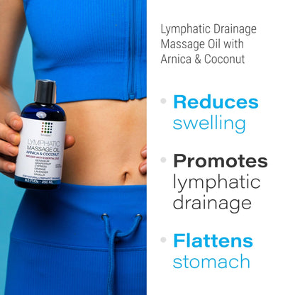 Bruizex Lymphatic Drainage Massage Oil with Arnica Oil & Coconut for Post Surgery Recovery & Lymphatic Drainage Massager, Liposuction, 360 Lipo, BBL, Tummy Tuck Procedure, Moisturizing Formula, 8.5 Oz - Maple Wellness Supplements