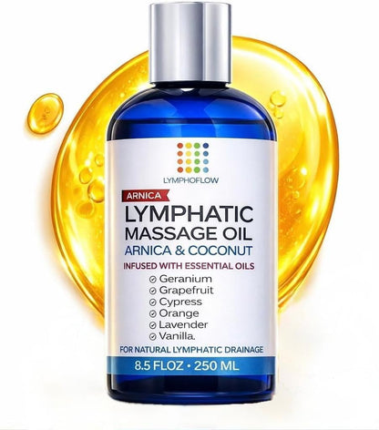 Bruizex Lymphatic Drainage Massage Oil with Arnica Oil & Coconut for Post Surgery Recovery & Lymphatic Drainage Massager, Liposuction, 360 Lipo, BBL, Tummy Tuck Procedure, Moisturizing Formula, 8.5 Oz - Maple Wellness Supplements